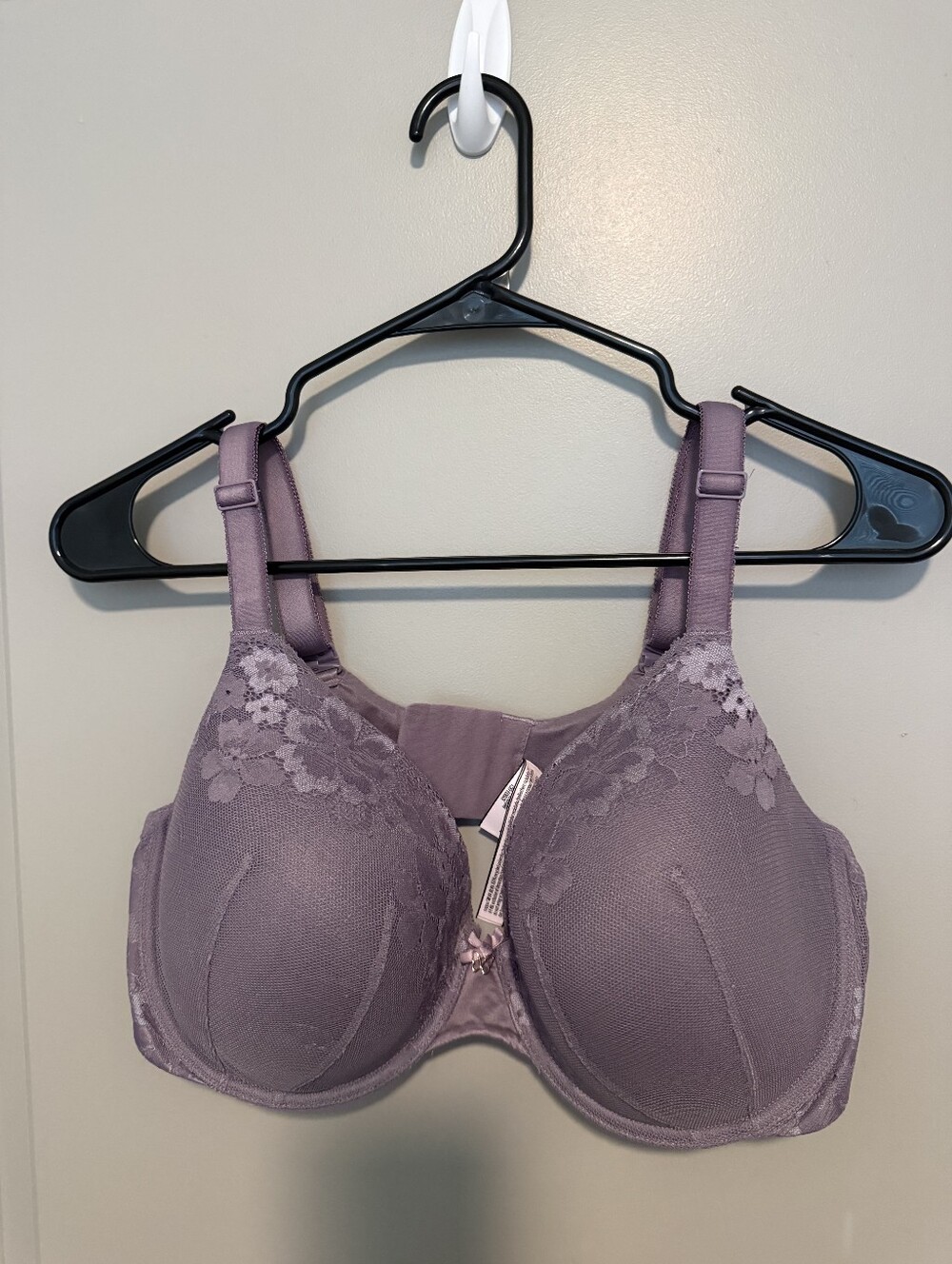 Full Coverage Lace-Accent Bra in Dusty Lavender